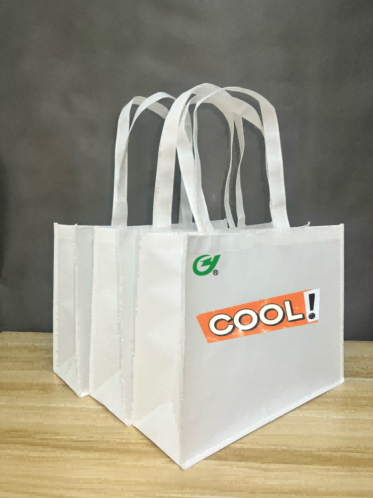 Sacs en rouleaux non tissés en polyester recyclé RPET avec logo personnalisé